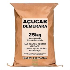 Açúcar Demerara 100% Natural Premium Clavi Temperos Saco 25kg
