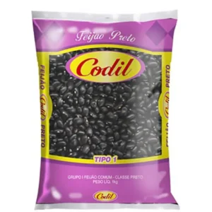 Feijão Preto Codil 1kg – Fardo com 30 Unidades