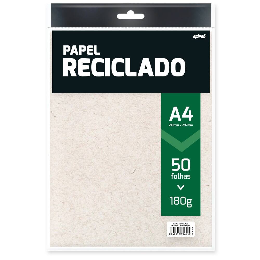 Papel Reciclado 180g A4 210×297 Spiral – PT 50 FL