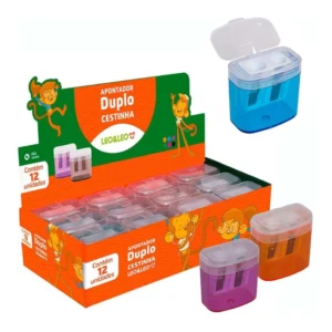 Apontador Duplo C/ Deposito Leo&Leo – Caixa com 12 Unidades