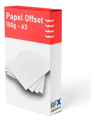 Papel Offset 180g Tamanho A3 Caixa Com 5000 Folhas Branco