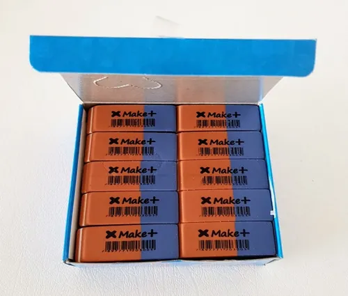 Borracha Bicolor Make+ Azul E Vermelha – Caixa com 40 Unidades