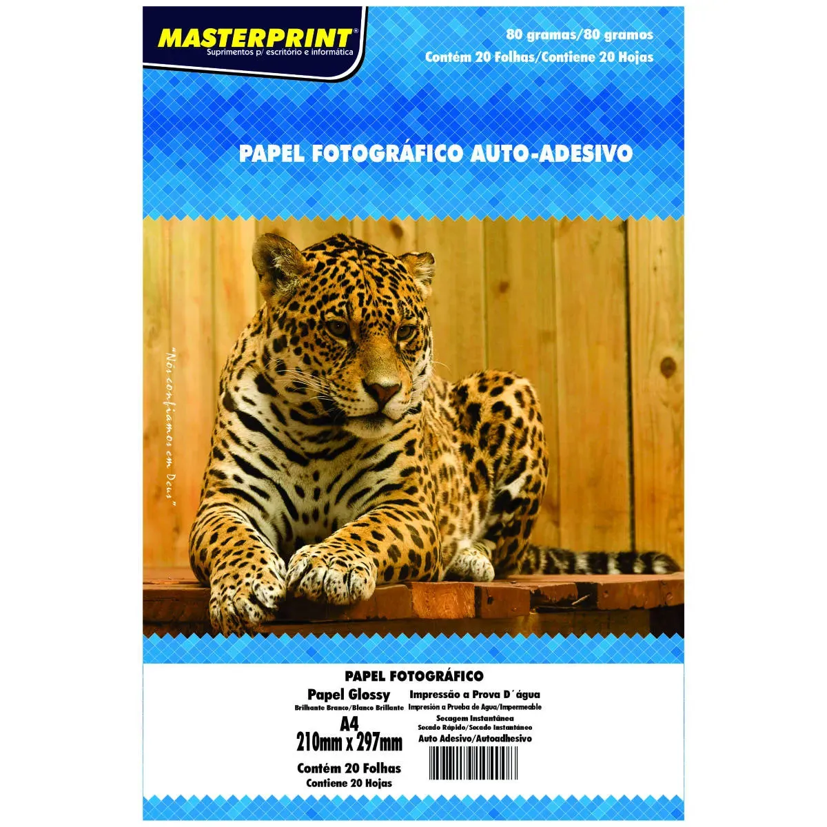 Papel Fotográfico Glossy Adesivo A4 80g Masterprint 20 Folhas
