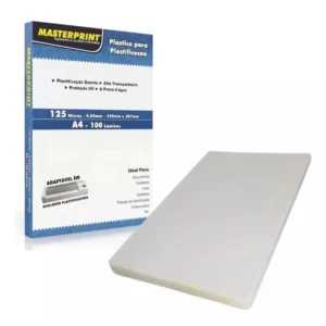 Plástico P/ Plastificação Masterprint A4 220x307mm 0,05 – Caixa com 100 Unidades