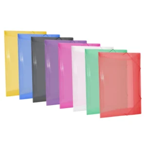 Pastas Plásticas com Elástico e Aba Grande A4/Ofício 335x235mm – Modelo fino – Caixa com 50 Unidades