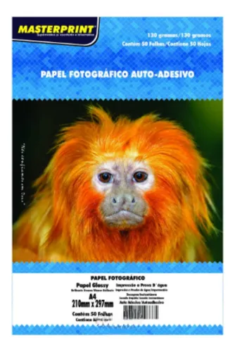 Papel Fotográfico Adesivo A4 Glossy 130g 50 Folhas Masterprint