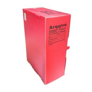 Arquivo Morto Novaonda Fácil 250x130x350mm Vermelho Polibrás – Caixa com 10 Unidades