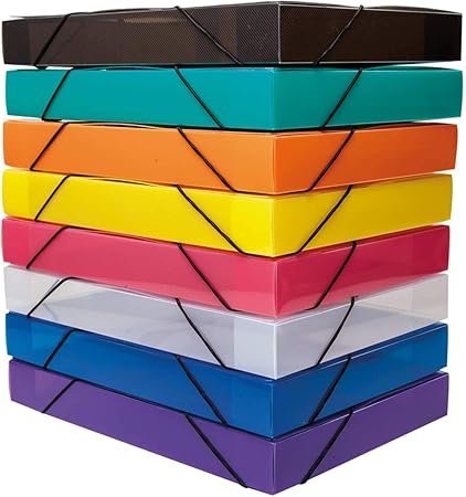 Pasta Aba Elástica Dello Multicor 335mm x 235mm x 40mm – Caixa com 10 unidades